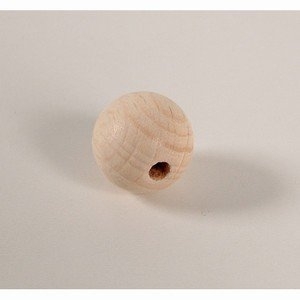 Blanke houten kraal - 15mm