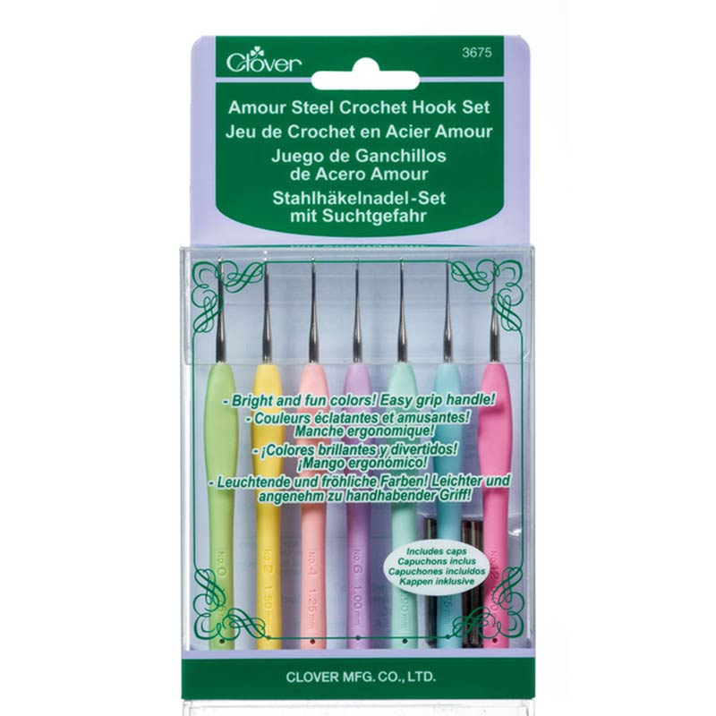 Clover Amour Steel Haaknaalden - Set 3675 | Het Wolhuis Clover Amour Steel Haaknaalden - Set