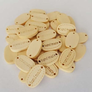 Label Handmade (ovaal) - Hout Natuur | Het Wolhuis
