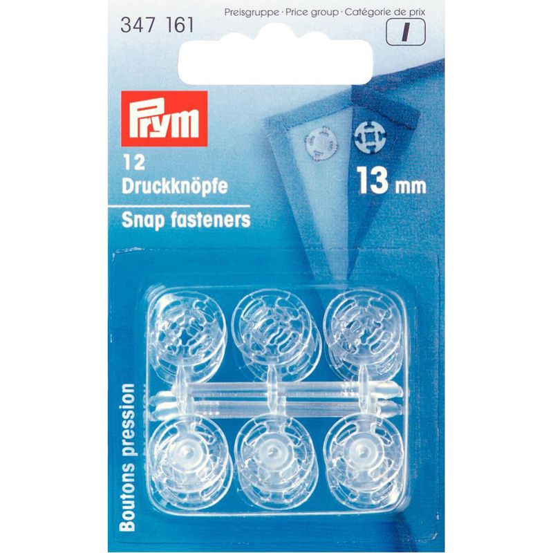 Prym Aannaaidrukknoop kunststof rond 13mm | Het Wolhuis Prym Aannaaidrukknoop kunststof rond 13mm transparant - 347161 | Het Wolhuis