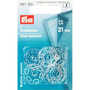 Prym Aannaaidrukknoop kunststof rond 21mm transparant - 347153