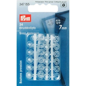 Prym Aannaaidrukknoop kunststof rond 7mm transparant - 347155 | Het Wolhuis