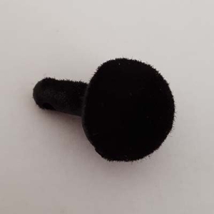 Veiligheidsneus rond fluweel zwart - 15mm | Het Wolhuis