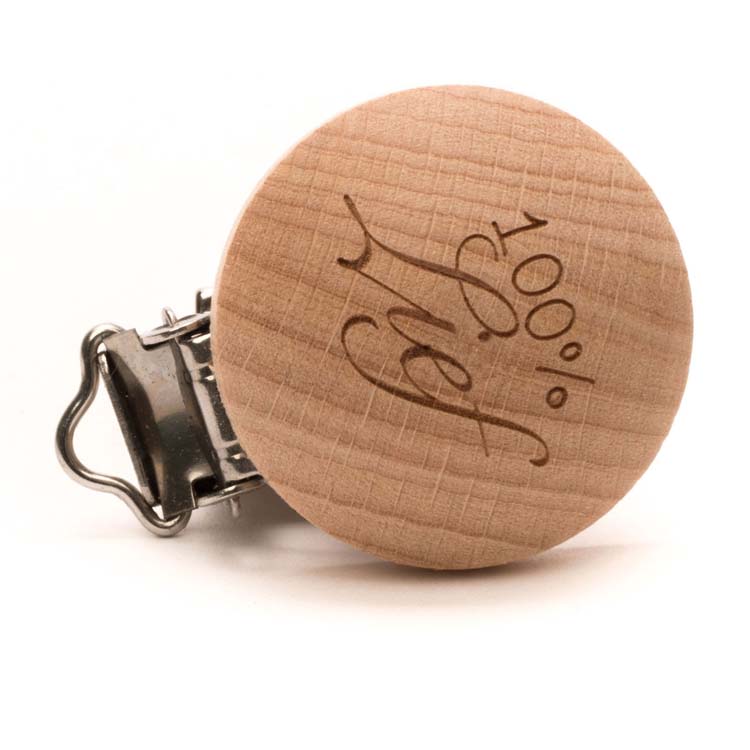 Houten speenclip met bedrukking | Het Wolhuis Houten speenclip met bedrukking - 100% Lief | Het Wolhuis
