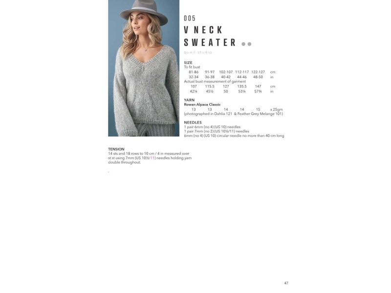 Rowan MODE at Rowan – Collection Three - 005 V Neck Sweater