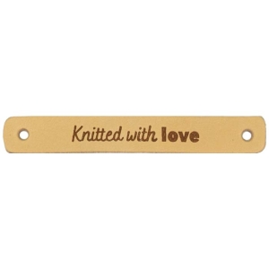 Durable Leren Label - Knitted with Love 7 x 1 cm-020.1189-001 | Het Wolhuis