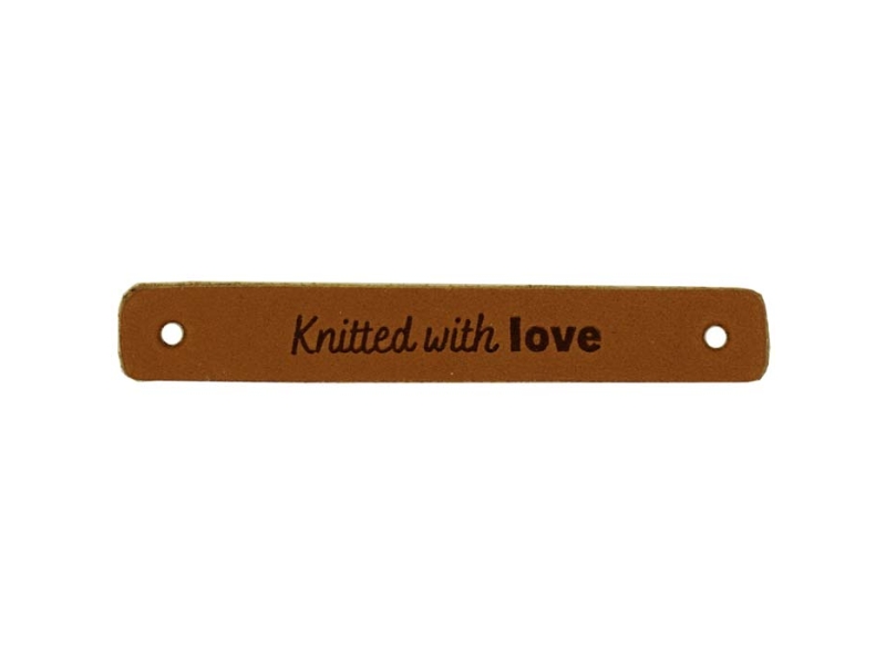 Durable Leren Label - Knitted with Love 7 x 1 cm-020.1189-004