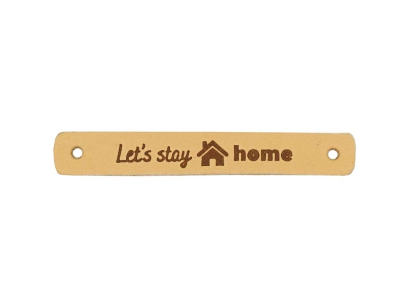 Durable Leren Label - Let's Stay Home 7 x 1 cm-020.1191-001