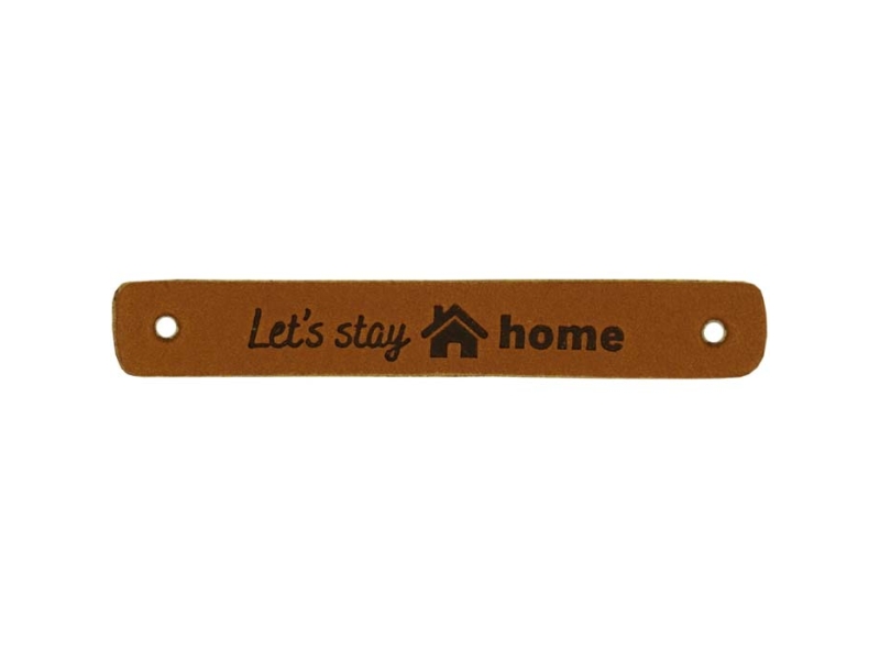 Durable Leren Label - Let's Stay Home 7 x 1 cm-020.1191-004