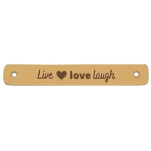 Durable Leren Label - Live Love Laugh 7 x 1 cm-020.1186-001 | Het Wolhuis