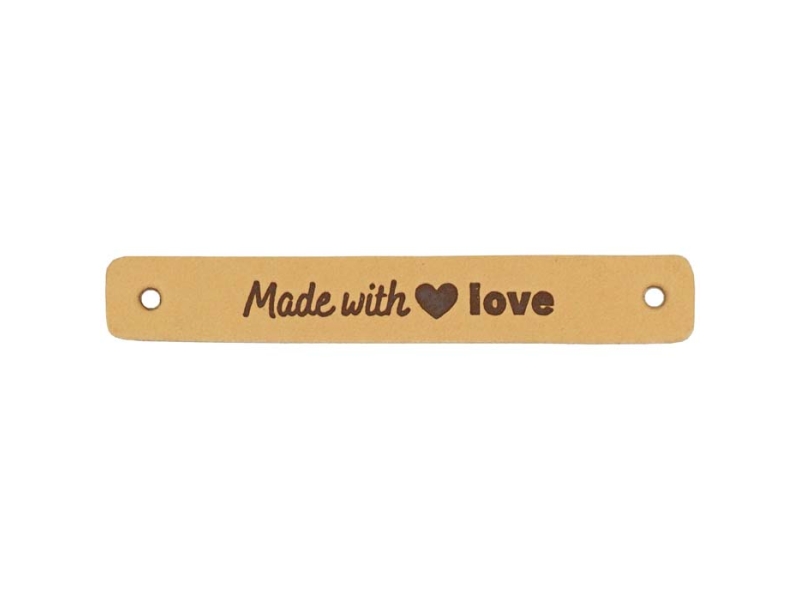 Durable Leren Label - Made with Love 7 x 1 cm-020.1181-001