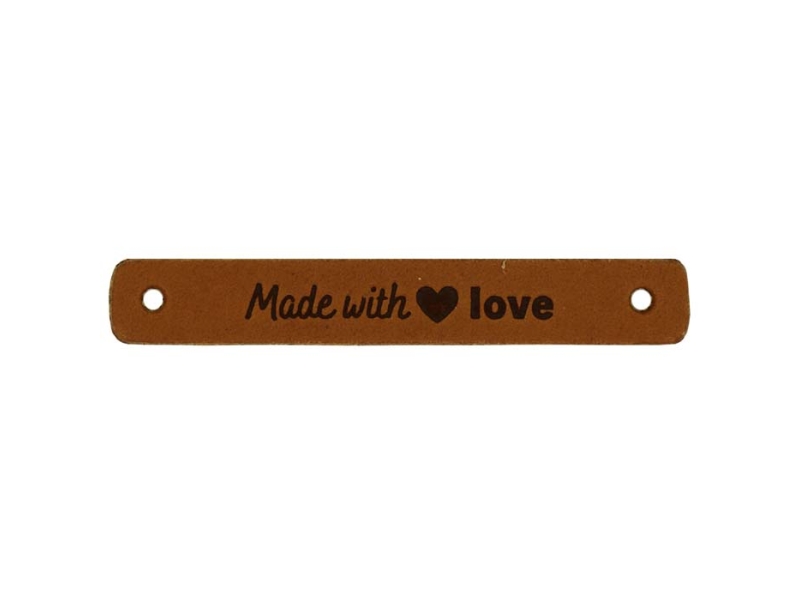 Durable Leren Label - Made with Love 7 x 1 cm-020.1181-004