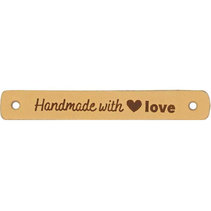 Durable Leren Label - Handmade with Love 7 x 1 cm - 020.1180 | Het Wolhuis Durable Leren Label - Handmade with Love 7 x 1 cm - 020.1180-001