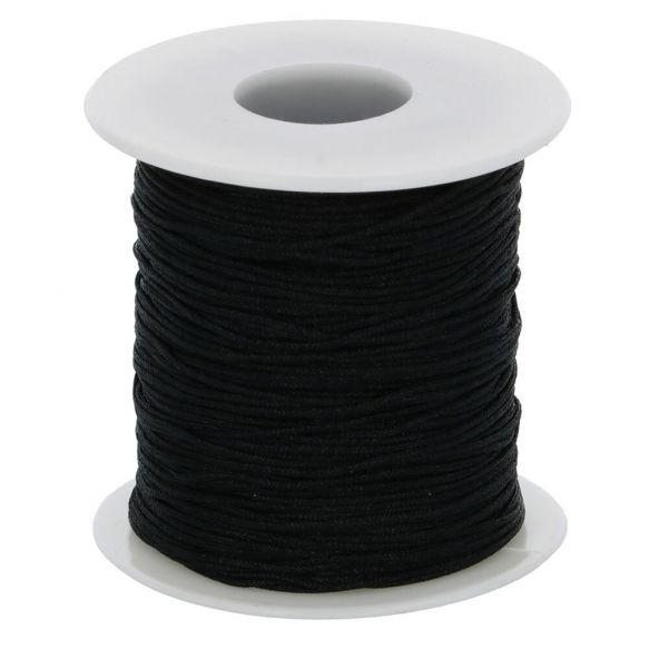 Glanskoord 1mm | Het Wolhuis Glanskoord 1mm - 000 Zwart | Het Wolhuis