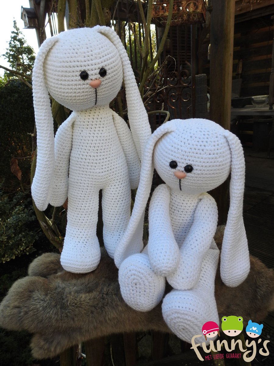 Funny XXL Funny Bunny Basic Wit (zittend of staand) | Het Wolhuis Funny XXL Funny Bunny Basic Wit (zittend of staand) | Het Wolhuis