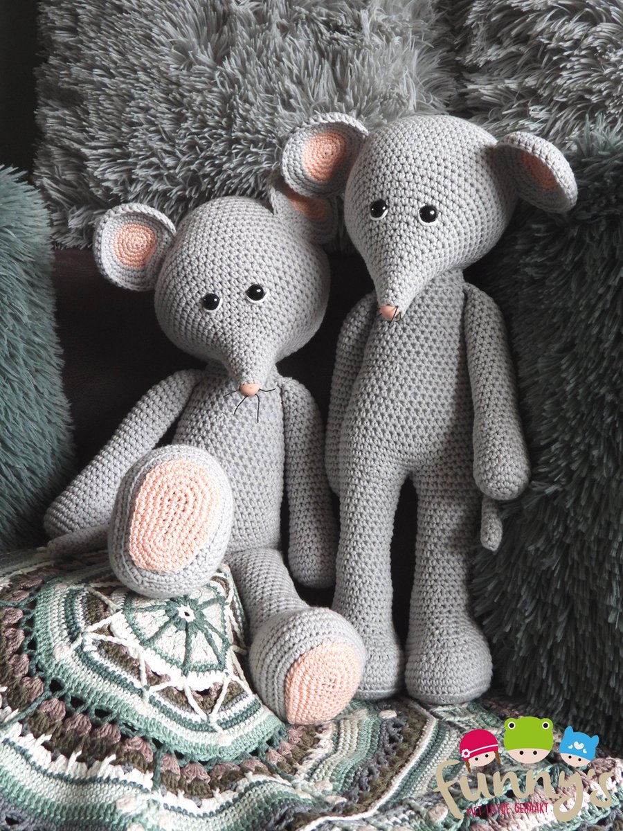 Funny XXL Funny Mouse basic grijs (staand of zittend) | Het Wolhuis Funny XXL Funny Mouse basic grijs (staand of zittend) | Het Wolhuis