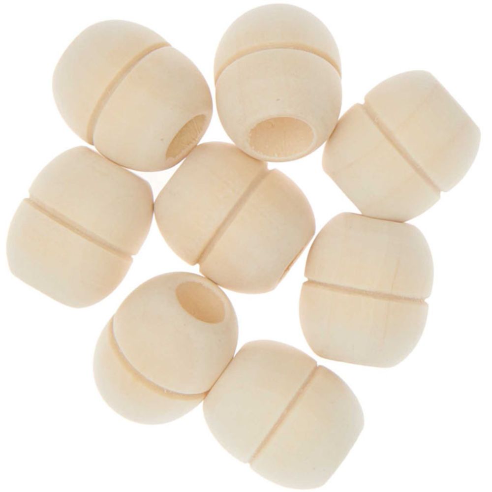 Rico Macramé kralen hout naturel 19x22mm - 500218 | Het Wolhuis Rico Macrame kralen hout naturel 19x22mm 8 stuks-500218 | Het Wolhuis