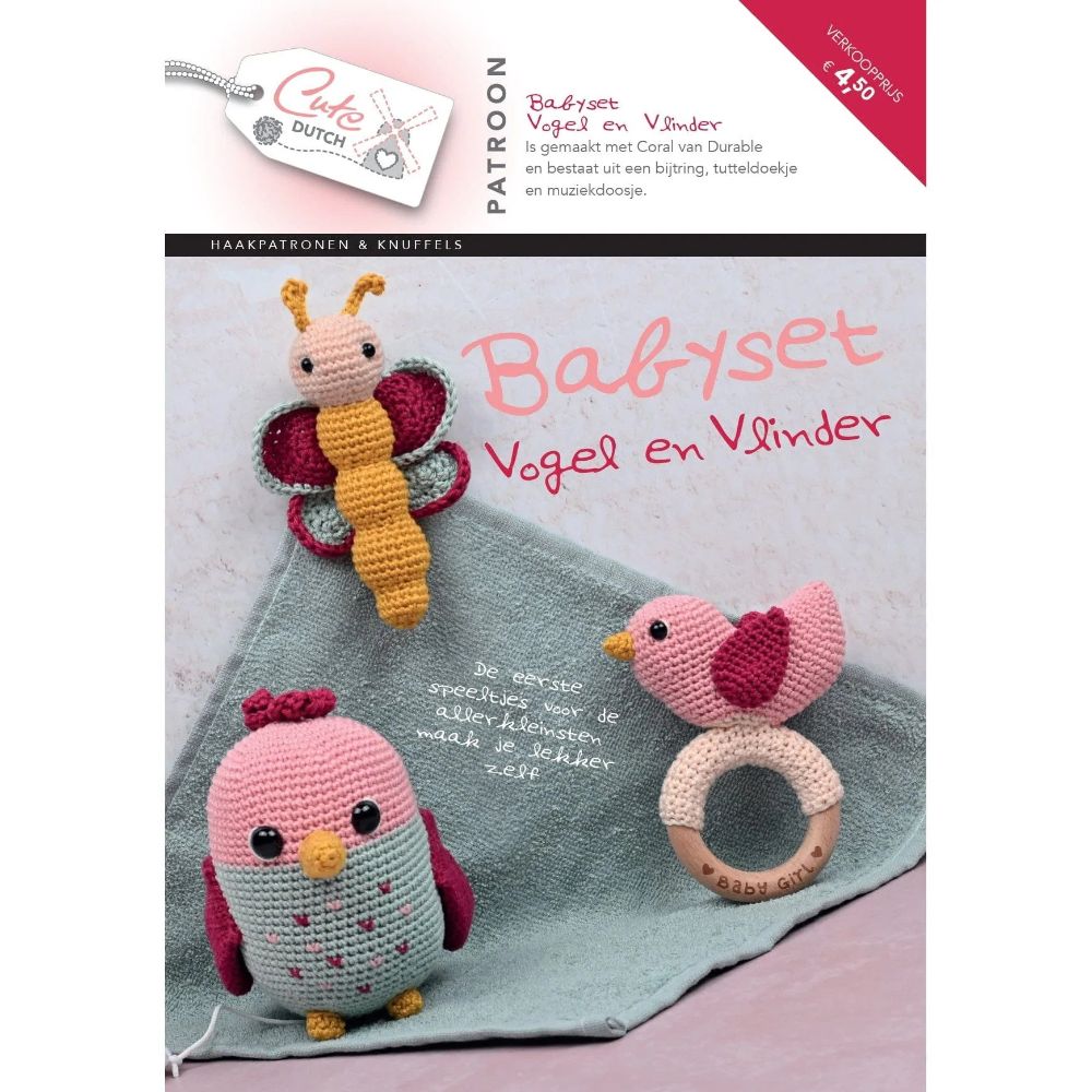 Patroonboekje Babyset Vogel en Vlinder | Het Wolhuis Patroonboekje Babyset Vogel en Vlinder