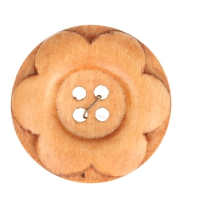 Knoop hout bloem - 30mm-97733-48 | Het Wolhuis