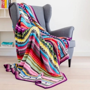Regenboog Sampler deken by Haak maar raak