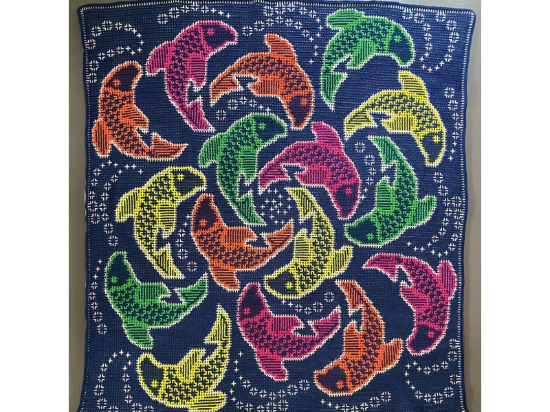 Astrid’s Fish swirl blanket by Astrid Schandy