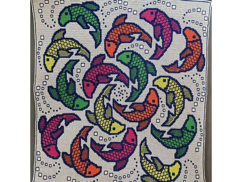 Astrid’s Fish swirl blanket by Astrid Schandy