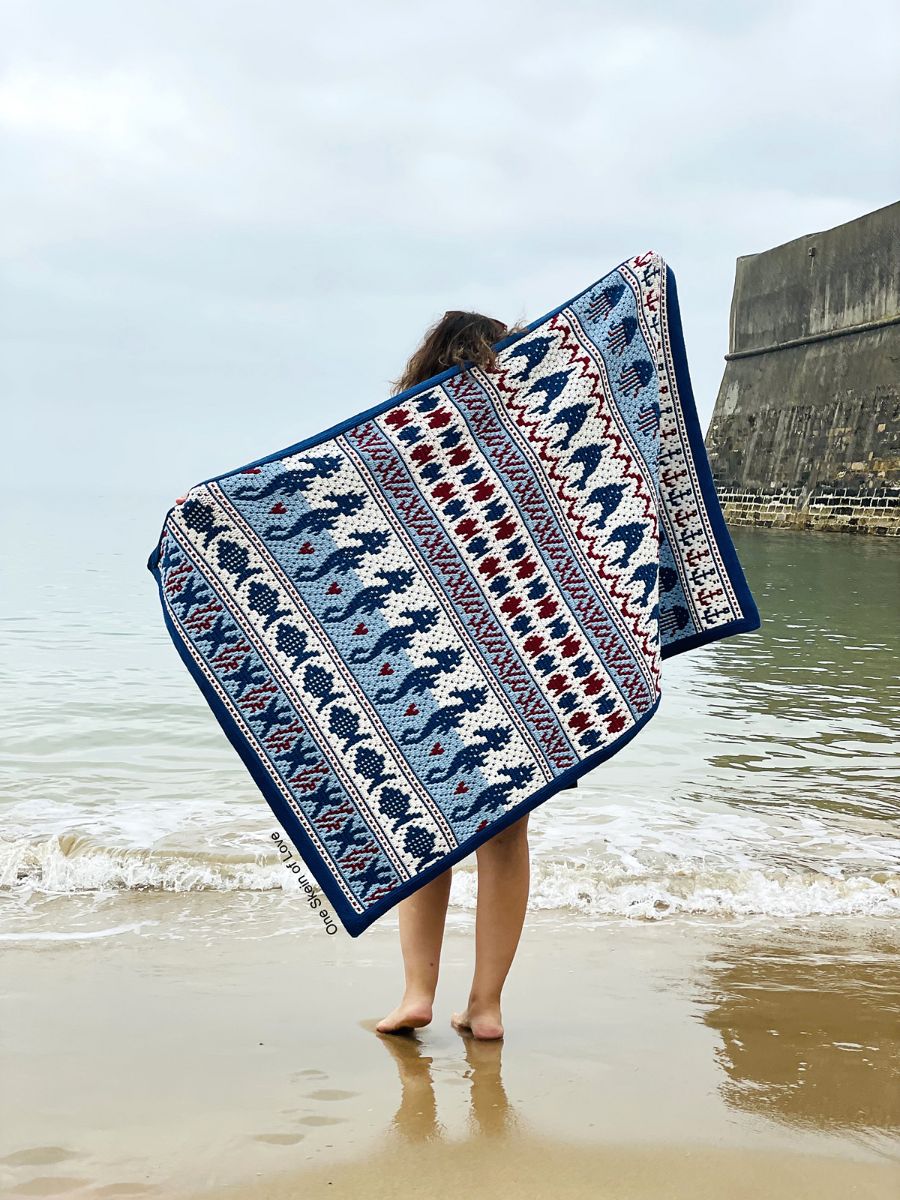 One Skein of Love Sea Life Blanket | Het Wolhuis One Skein of Love Sea Life Blanket
