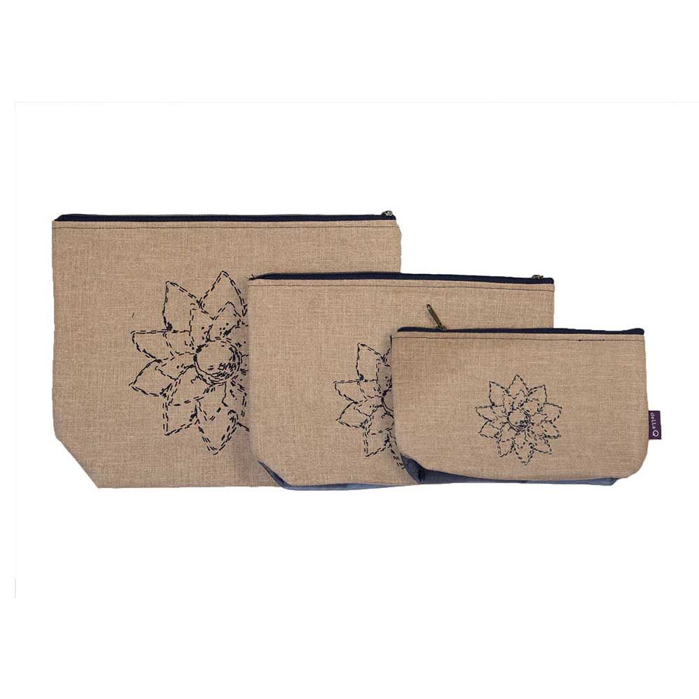 Della Q Ritsetui linnen-mesh set S-M-L | Het Wolhuis Della Q Ritsetui linnen-mesh set S-M-L - Beige