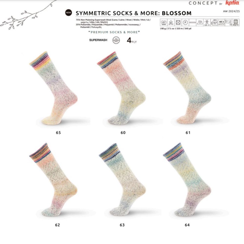 Katia Symmetric Socks & More – Blossom | Het Wolhuis Katia Symmetric socks & more Blossom
