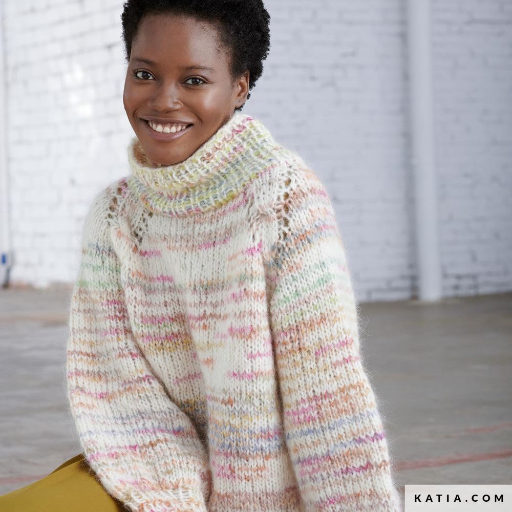 Katia - Coltrui in Soho Alpaca - Concept Multicolor-10 | Het Wolhuis Katia - Trui met opstaande kraag in Soho Alpaca - Concept Multicolor-10