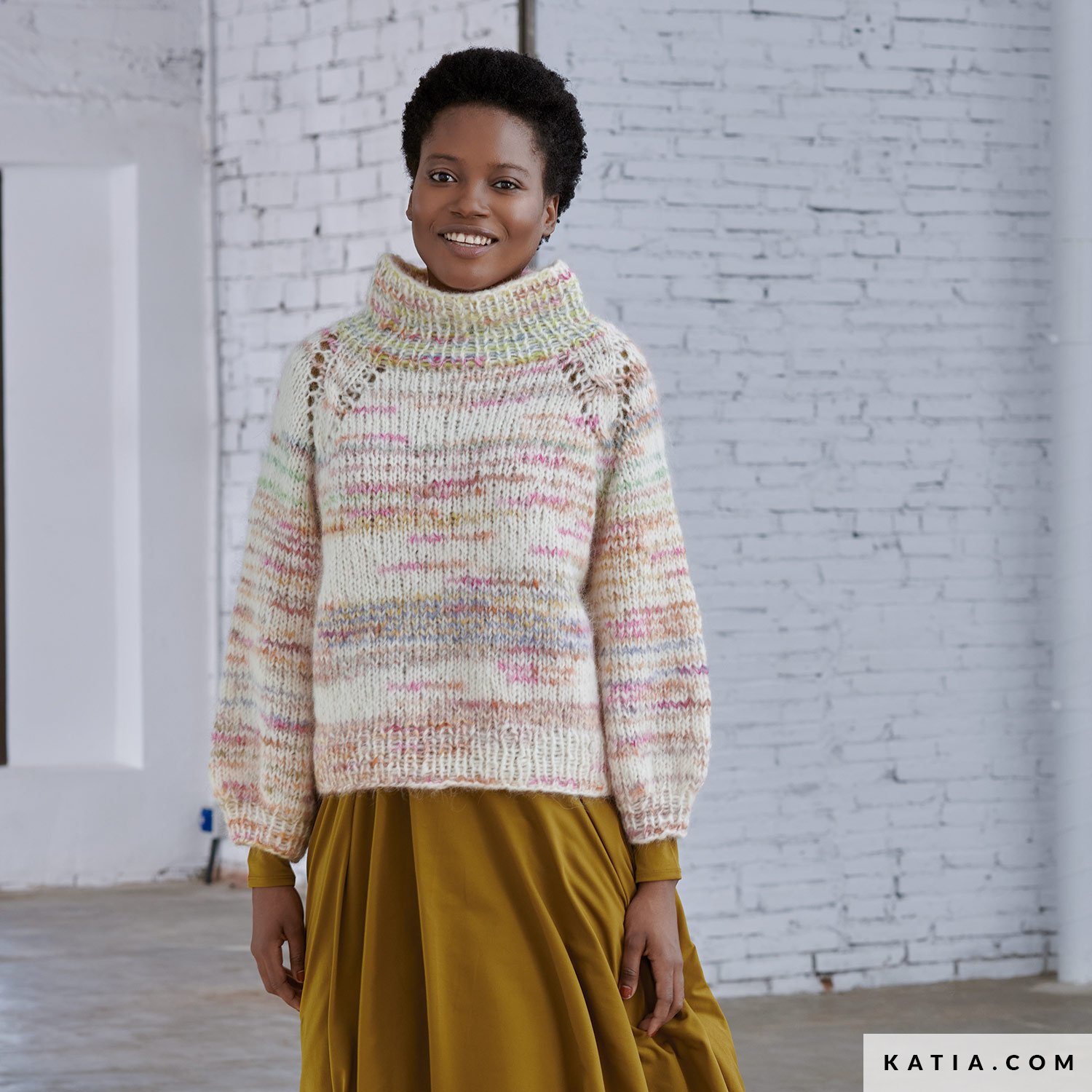 Katia - Coltrui in Soho Alpaca - Concept Multicolor-10 | Het Wolhuis Katia - Trui met opstaande kraag in Soho Alpaca - Concept Multicolor-10
