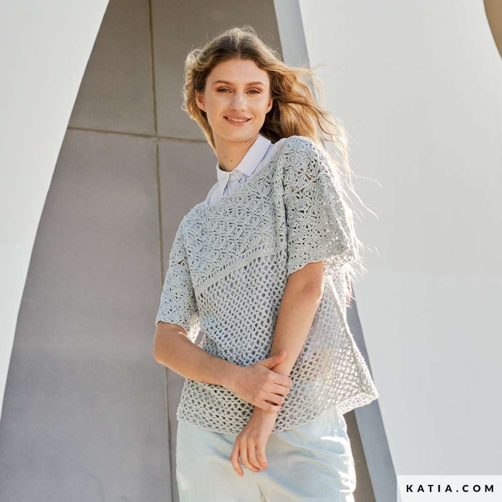 Katia - Top gehaakt in Cotton Cashmere - 17-03 | Het Wolhuis Katia - Top gehaakt in Cotton Cashmere - 6-03