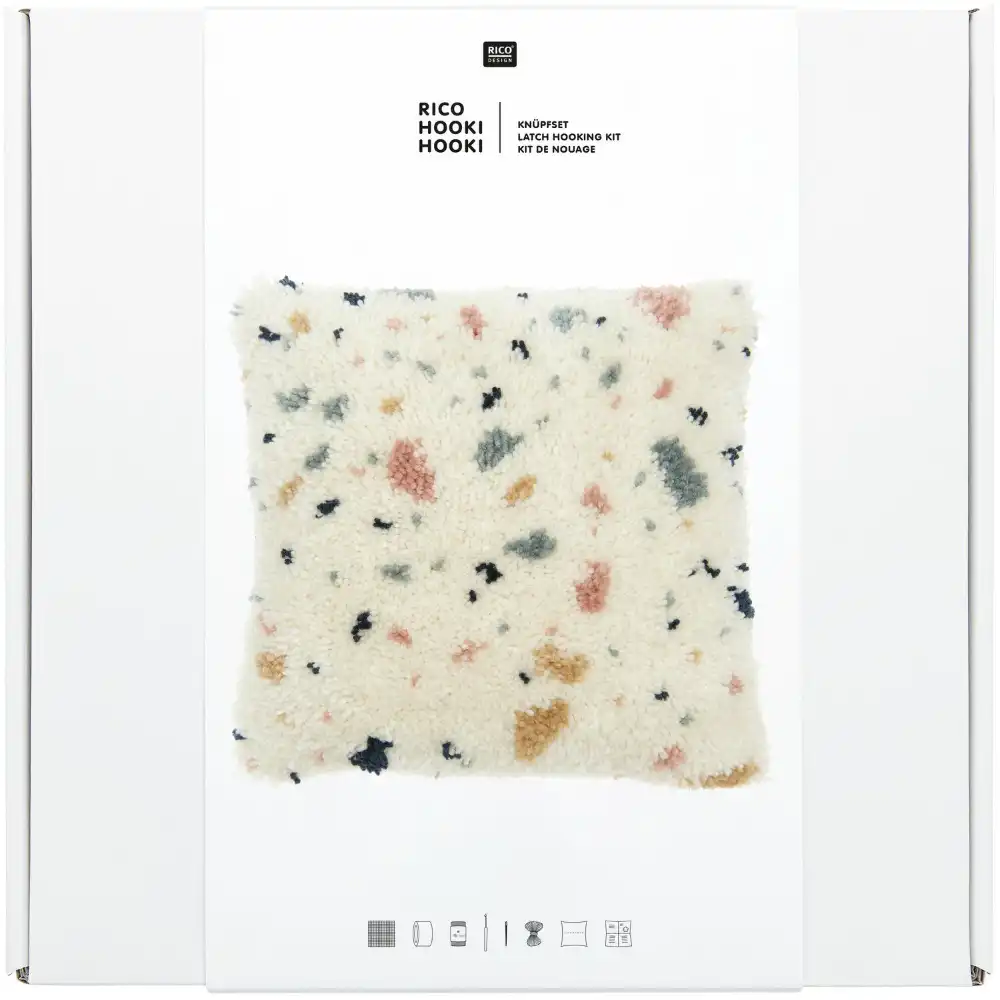 Rico Hooki Hooki, Knoopset, Kussen Terrazzo - 100394 | Het Wolhuis Rico Hooki Hooki, Knoopset, Kussen Terrazzo - 100394