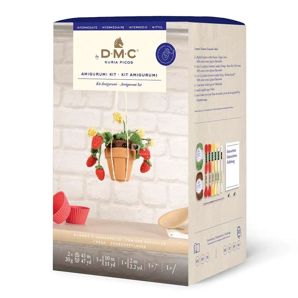 DMC Amigurumikit bloemen haken - Aardbeien | Het Wolhuis DMC Amigurumikit bloemen haken - Aardbeien | Het Wolhuis
