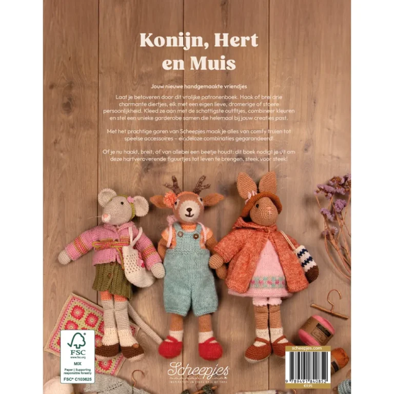 Ontdek het betoverende boek ‘Konijn, Hert en Muis’ van Scheepjes | Het Wolhuis Konijn, Hert en Muis - Jacquelien Twijnstra | Het Wolhuis