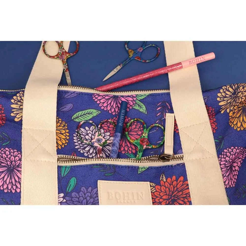 Bohin Projecttas Blossom 45x22cm | Het Wolhuis Bohin Projecttas Blossom 45x22cm-Blauw | Het Wolhuis