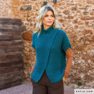 Katia - Gekruisd vest van Merino Aran - The Essentials | Het Wolhuis