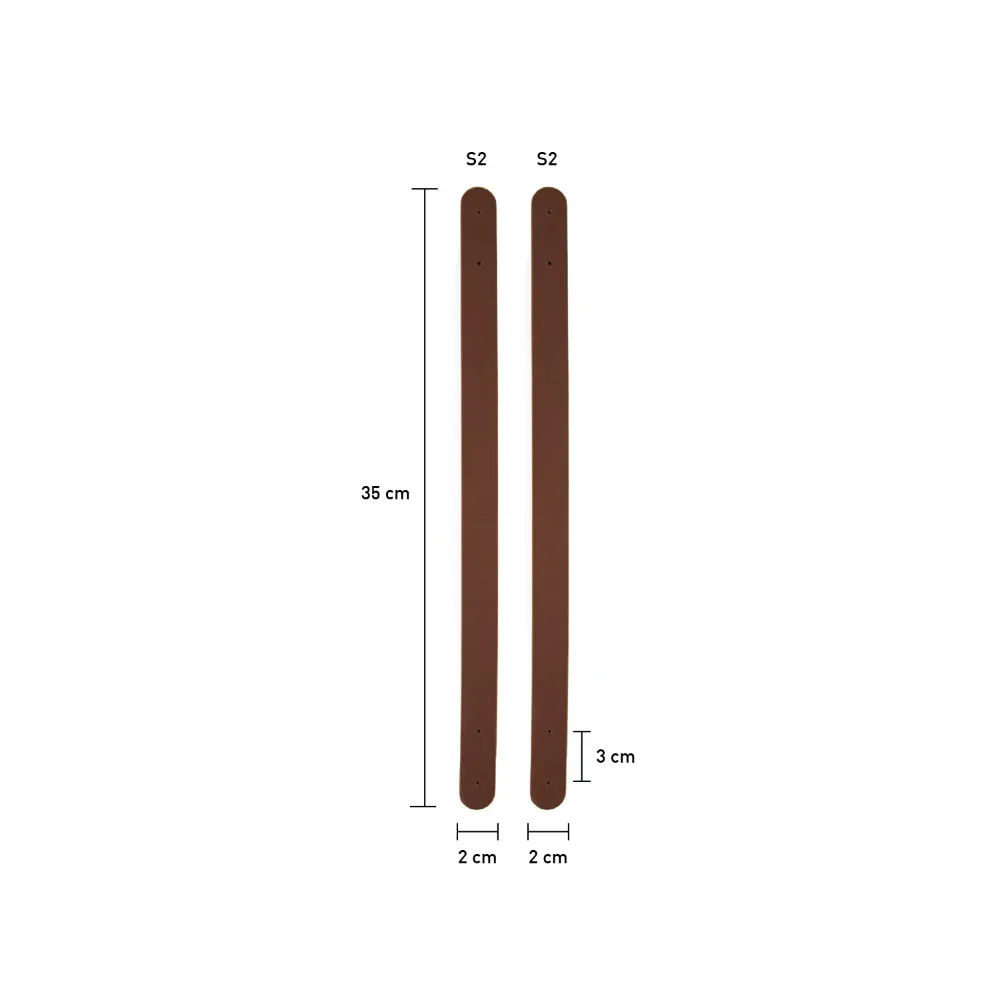 Katia Handvatten van synthetisch leer 35 cm | Het Wolhuis Katia Handvatten van synthetisch leer 35 cm-Bruin | Het Wolhuis