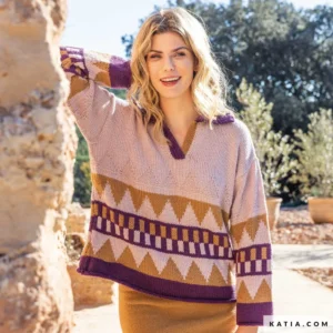 Katia - Oversized trui met jacquard patroon - The Essentials | Het Wolhuis