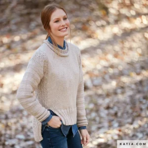 Katia - Trui met textuur in Merino Aran - The Essentials | Het Wolhuis