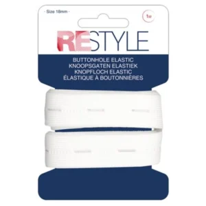 ReStyle Knoopsgaten elastiek 18 mm x 1 meter - 009 Wit | Het Wolhuis