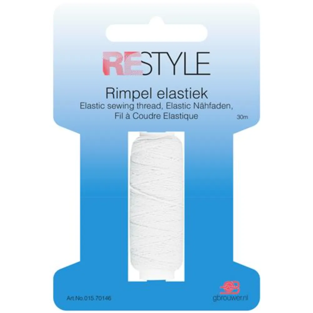 Restyle Rimpel elastiek 30 meter - 70146 | Het Wolhuis Restyle Rimpel elastiek 30 meter - 009 Wit | Het Wolhusi