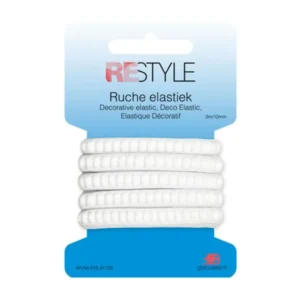 Restyle Ruche elastiek 10 mm x 2 meter - 009 Wit | Het Wolhuis