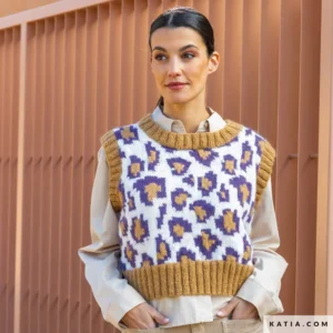 Katia - Gebreide spencer in luipaardlook van Soft Gratte | Het Wolhuis