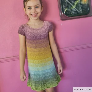 Katia - Kinderjurk rondgebreid van Pop-Up Cotton | Het Wolhuis