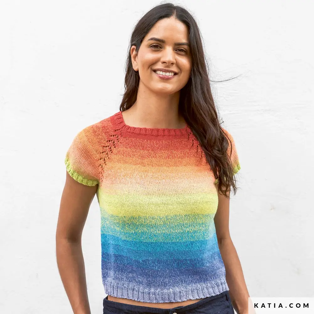Katia - Top-down trui met korte mouwen van Pop-Up Cotton | Het Wolhuis Katia - Top-down trui met korte mouwen van Pop-Up Cotton | Het Wolhuis