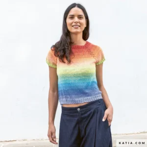 Katia - Top-down trui met korte mouwen van Pop-Up Cotton | Het Wolhuis