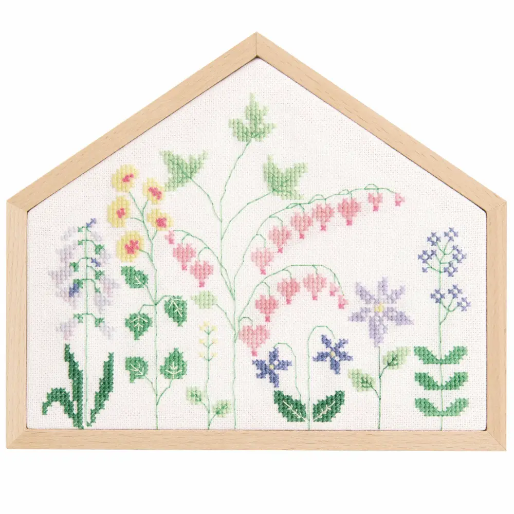 Rico - Borduurpakket Getelde Kruissteek, Bloemenweide - 100532 | Het Wolhuis Rico - Borduurpakket Getelde Kruissteek, Bloemenweide, Huis horizontaal, 20 x 16,5 cm - 100532 | Het Wolhuis