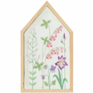 Rico - Borduurpakket Voorgetekend, Lenteweide, Huis, 12,5 x 22,5 cm - 100527 | Het Wolhuis