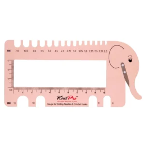 KnitPro Brei- en haaknaaldmeter met garensnijder - roze | Het Wolhuis